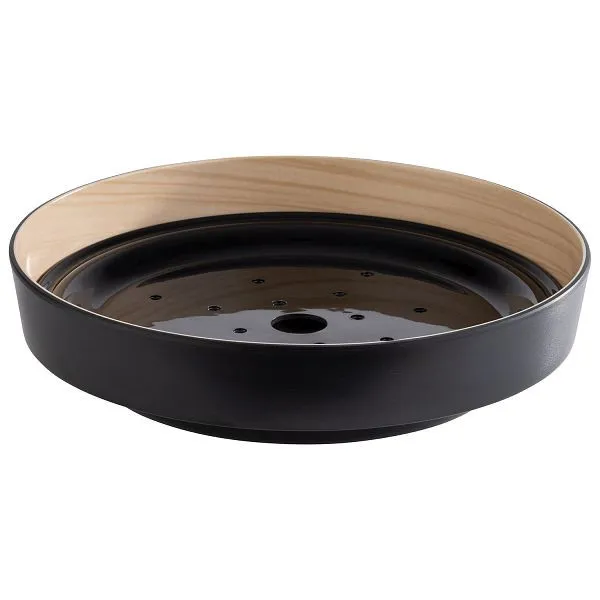 Ciotola APS 2 parti -FRIDA- Ø 255 x 6 cm melammina interno: aspetto legno esterno: nero set composto da: ciotola e inserto...
