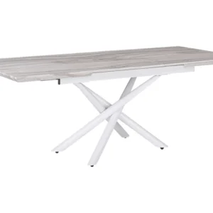Tavolo da pranzo estensibile bianco 160/200 x 90 cm MOIRA Diametro 28 cm