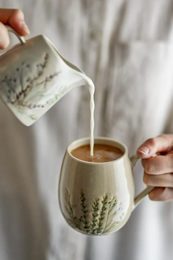 Bloomingville Tazza Bea – 400 ml, Ø 10 cm, H 10,5 cm, gres, beige, lavabile lavastoviglie