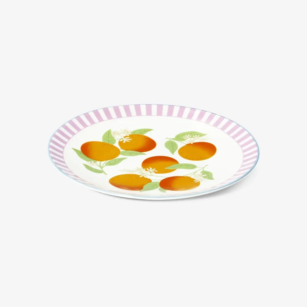 Piatto con arance e strisce - 20 cm