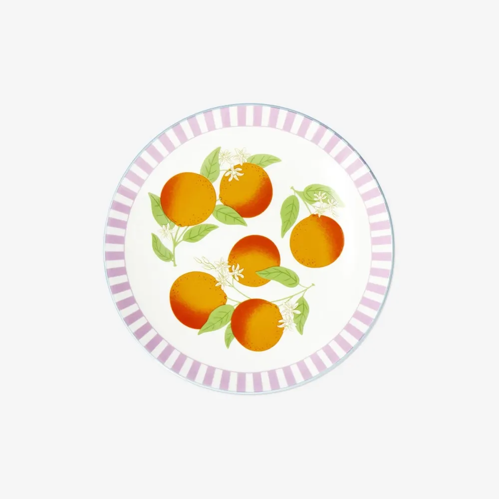 Piatto con arance e strisce - 20 cm