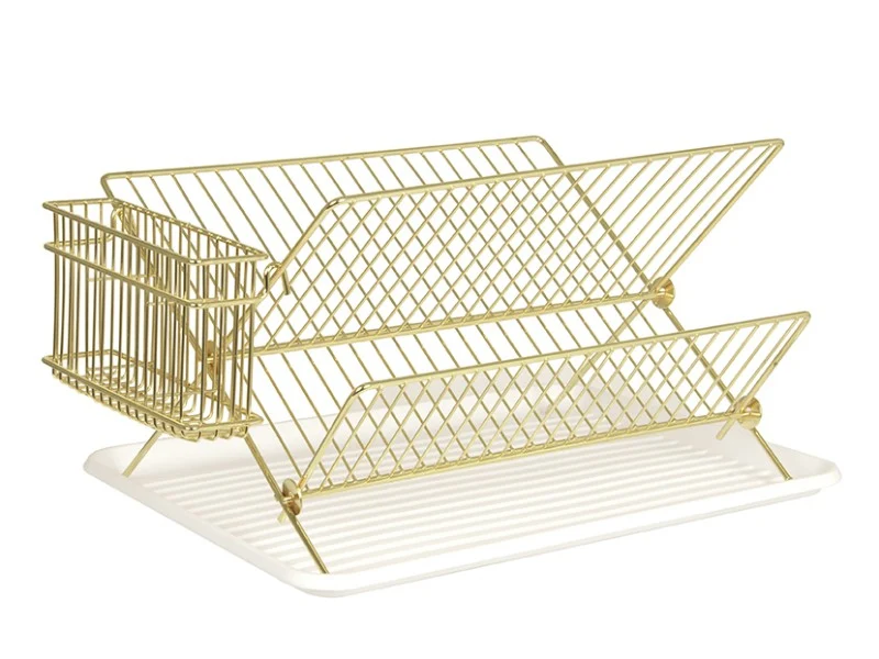 present time Scolapiatti 37 × 29,5 × 24 cm, ferro, con portaposate, oro
