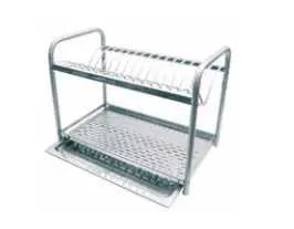 Scolapiatti acciaio base con raccoglitore cm 41 Omra
