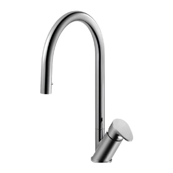Hamat - WAPD-1000 PC - Single Function Hidden Pull Down Kitchen Faucet Smaltato Chrome