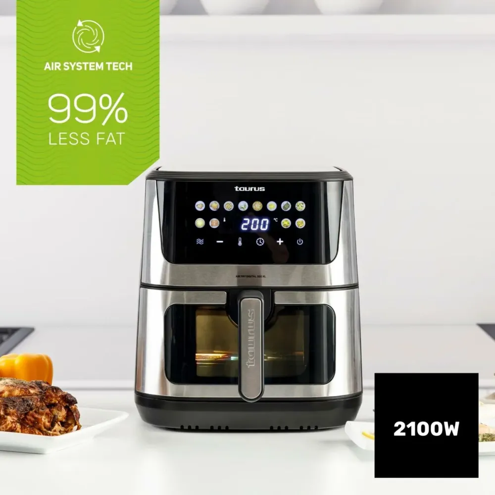Friggitrice ad Aria Taurus Nero 2100 W 8 L