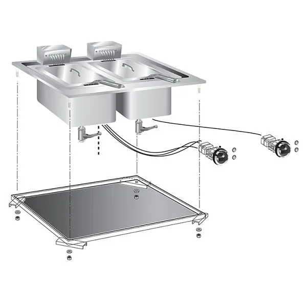 Friggitrice drop- Gastro-Inox 10 + 10 litri 10kW 60cm 160.521