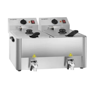 friggitrice elettrica bergman BASICLINE con 2 pozzetti 10 l e rubinetto di scarico 65762