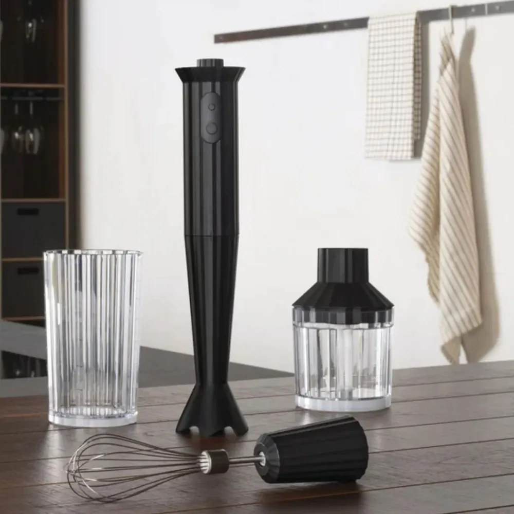 Frullatore immersione Plissé di Alessi con accessori