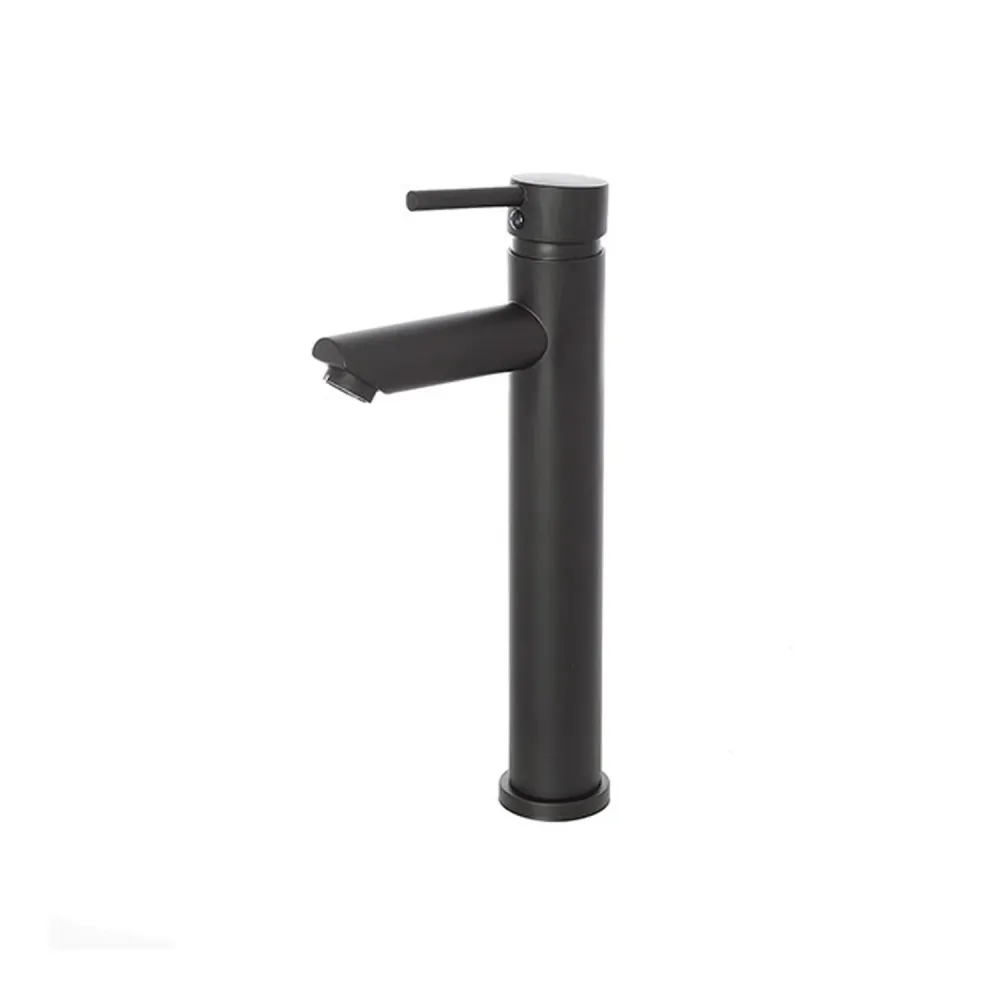 Macchina per Caffè Espresso Miscelatore monocomando lavabo elevato RubiFlux serie Paris Modello Noir acciaio inox - Nero O...