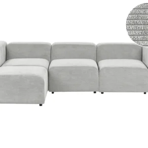 Divano componibile velluto coste grigio 3 posti con pouf FALSTERBO