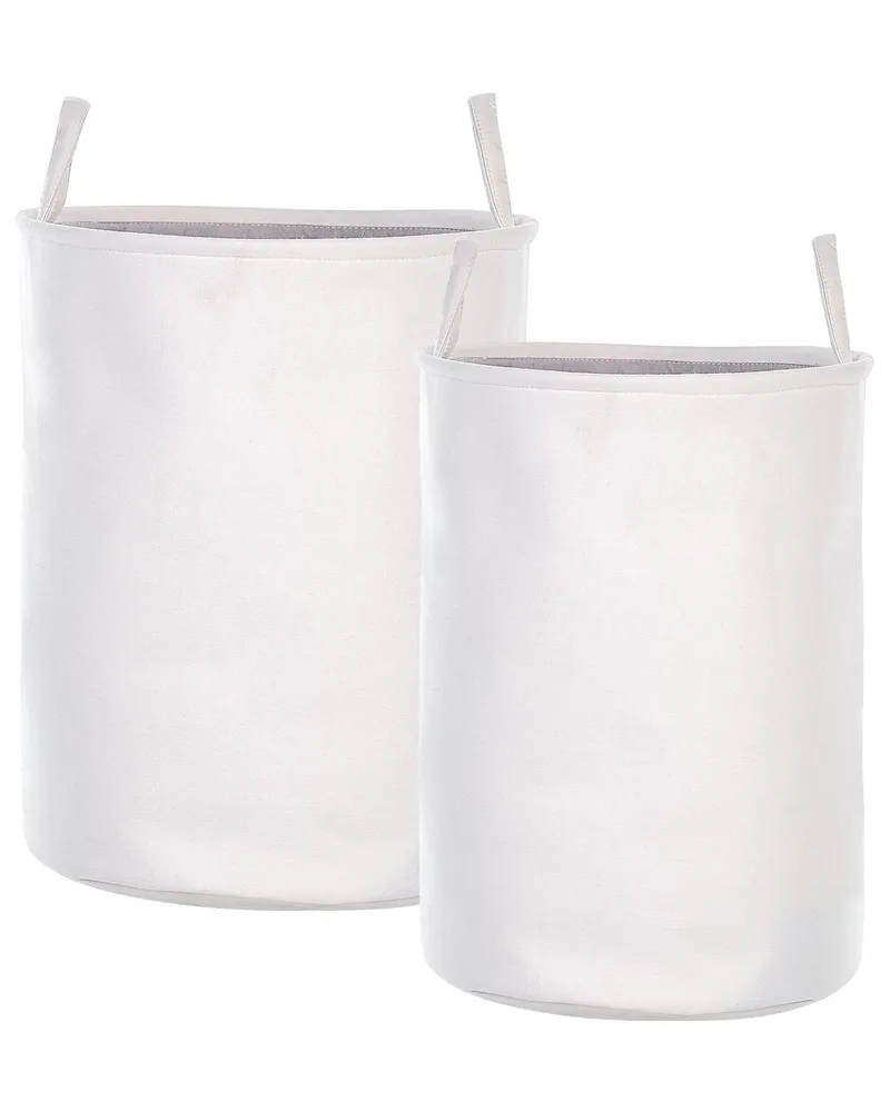 Set di 2 ceste cotone bianco e grigio ARCHA