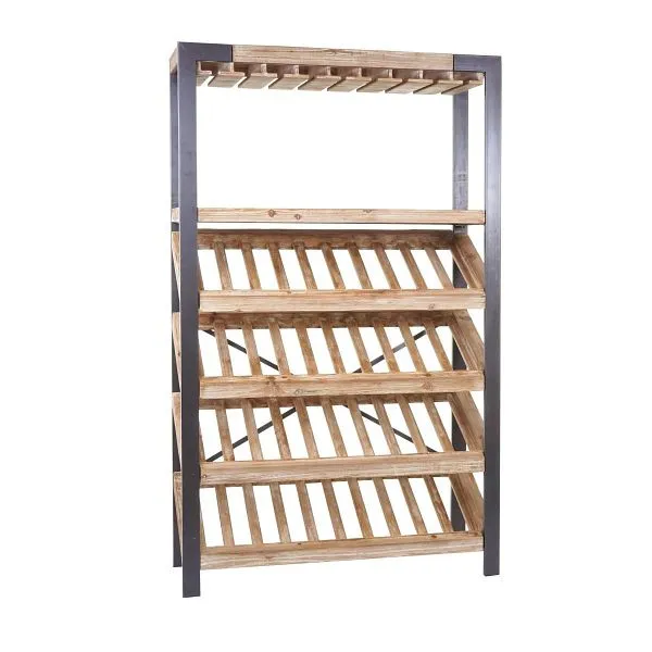 Mendler HWC-D60 portabottiglie portabottiglie portabottiglie mobile bar portabottiglie per 40 bottiglie legno massello FSC...