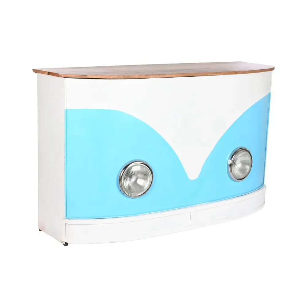 Mobile bar Home ESPRIT Bianco Marrone Turchese 157 x 52 x 90 cm