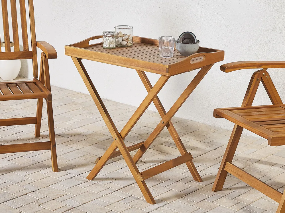 Acacia Wood Tea Table Light JAVA