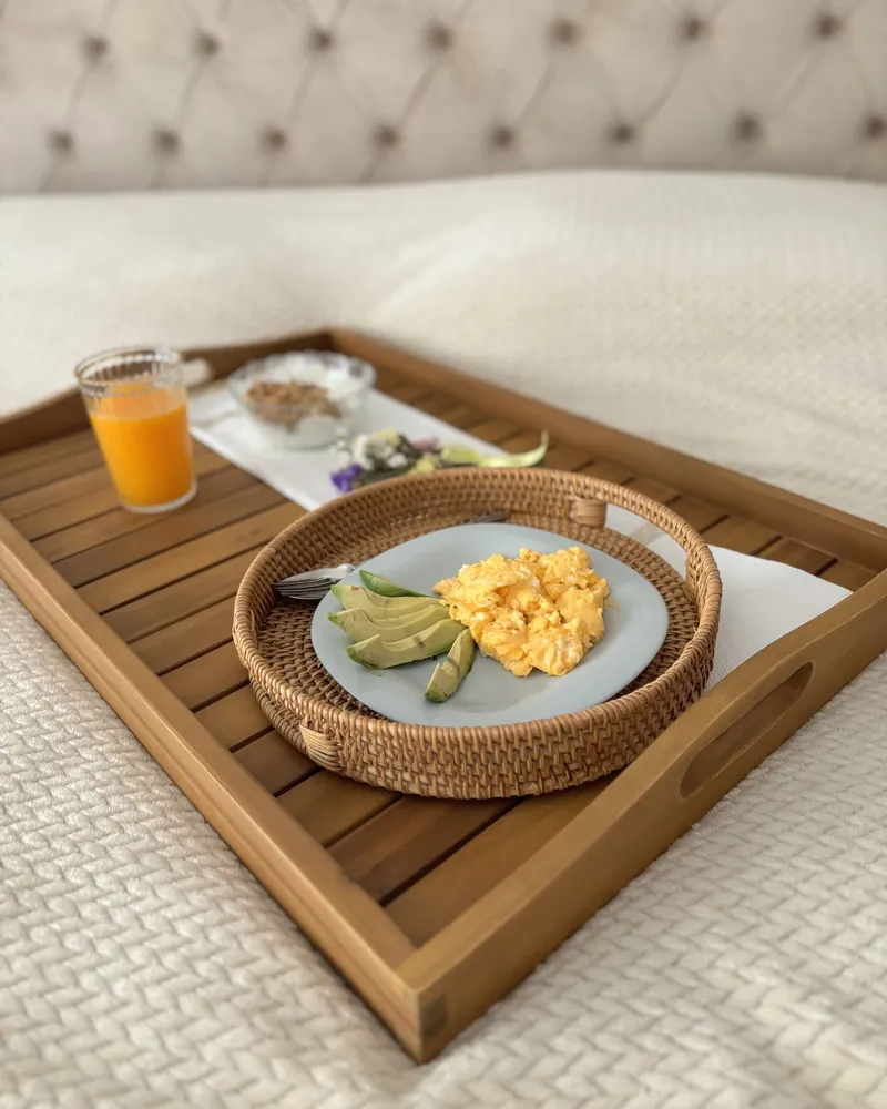 Acacia Wood Tea Table Light JAVA