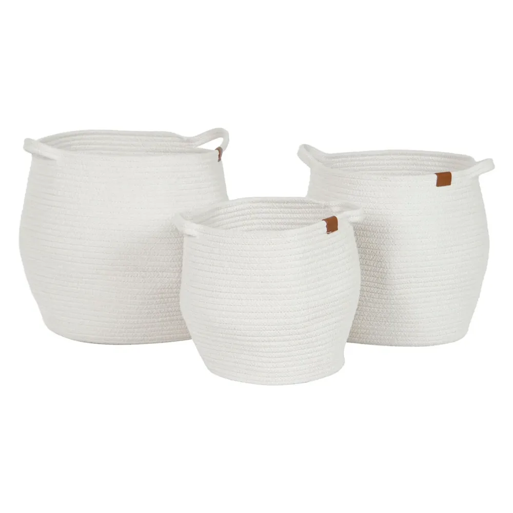 Set di Cestini Home ESPRIT Recente 34 x 34 x 34 cm