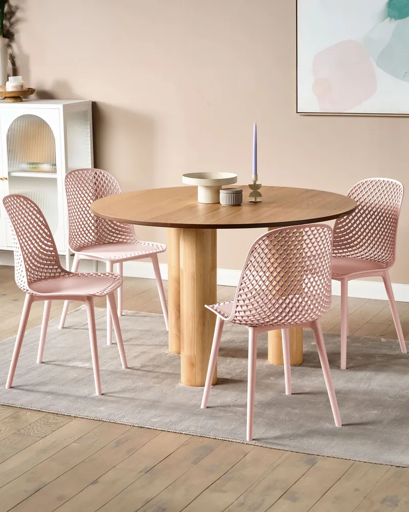 Set 4 Dining Chairs Pink EMORY
