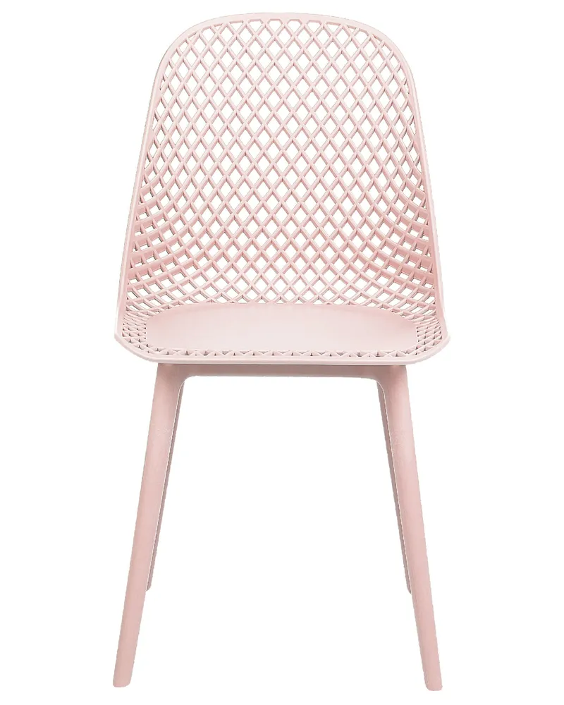 Set 4 Dining Chairs Pink EMORY