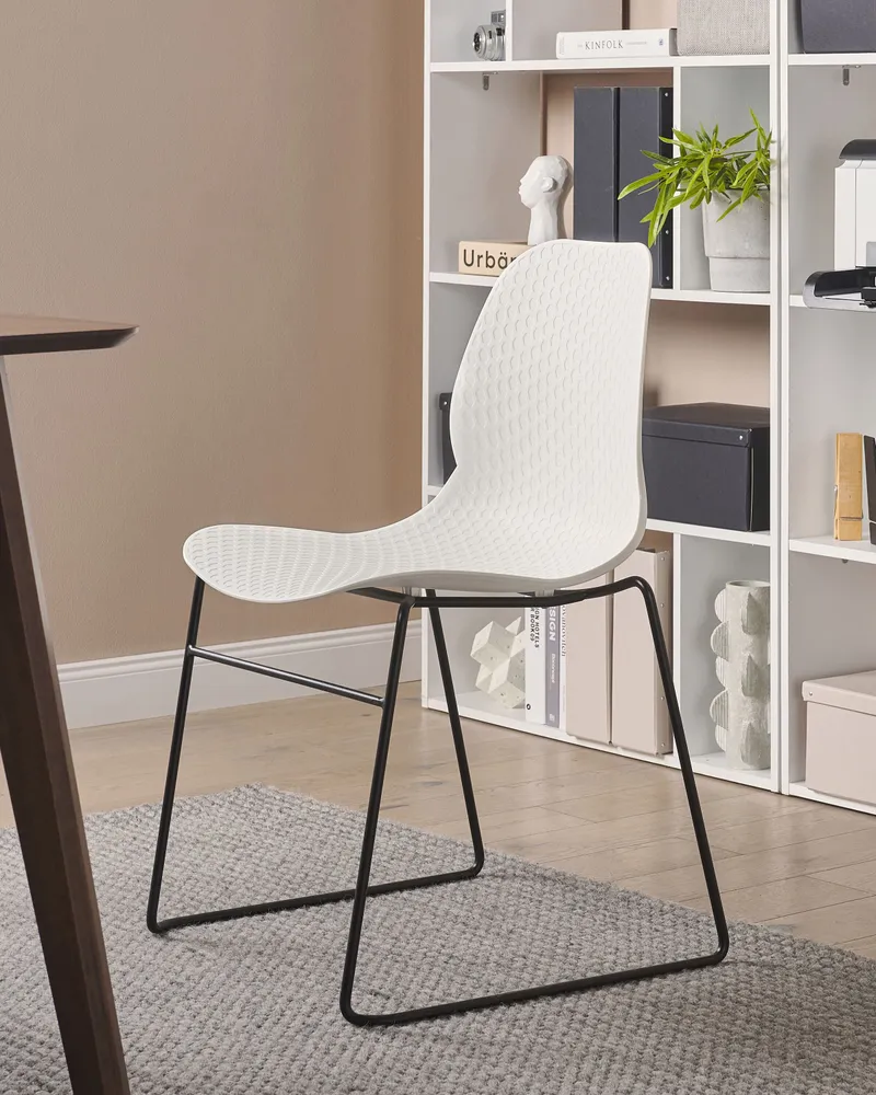 Set 4 Dining Chairs White PANORA
