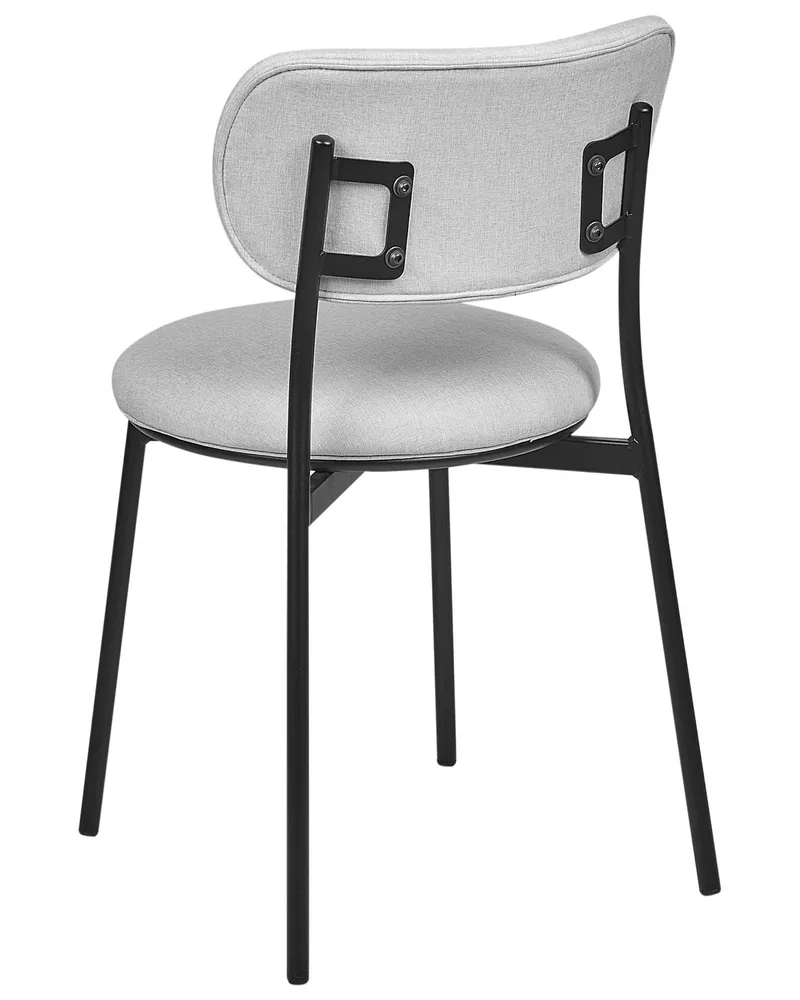 Set 2 Fabric Dining Chairs Grey CASEY