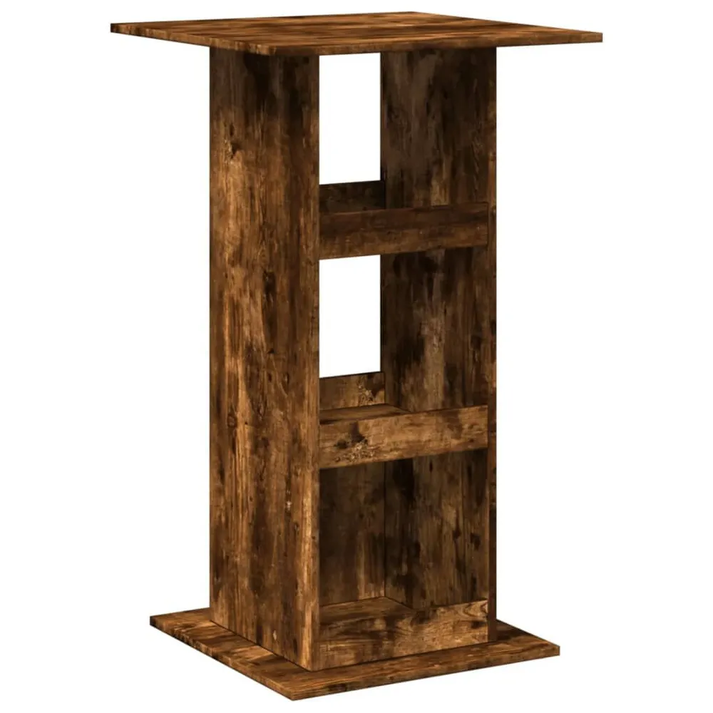 Copritavolo Protettivo Tavolo Bar Portaoggetti Rovere Fumo 60x60x102 cm Multistrato