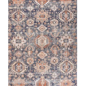 Cotton Area Rug 140 x 200 cm Blue and Red KURIN