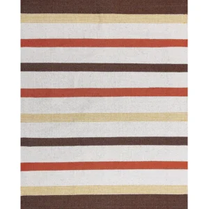 Cotton Area Rug 140 x 200 cm Brown and Beige HISARLI
