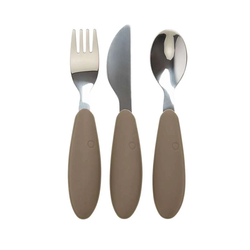 BIBS Set di posate per cena con 3 pezzi - Quercia scura