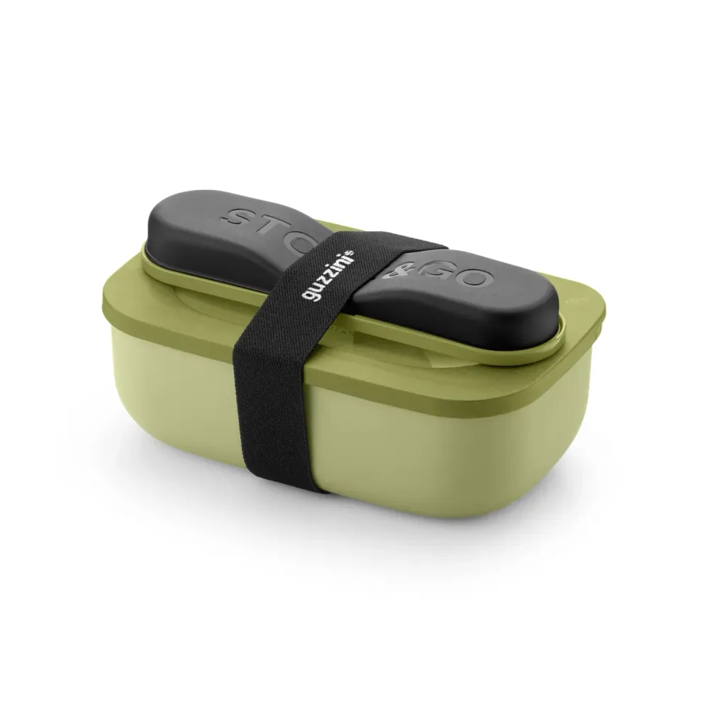 Guzzini Set Lunch Box con Posate da Viaggio Store&Go Verde Avocado