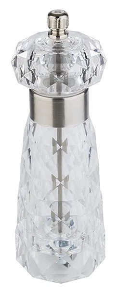Macina sale APS -DIAMOND- Ø 6 cm altezza: 18 cm acrilico acciaio inossidabile opaco colore: trasparente macina acciaio ino...