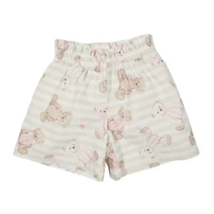 Short bianco-beige per neonata