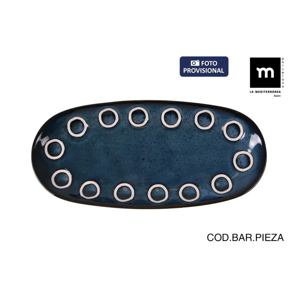 Antiaderente Premium Teglia da Cucina La Mediterránea Almudena Azzurro Ovale 25 x 12 x 2,2 cm (24 Unità)