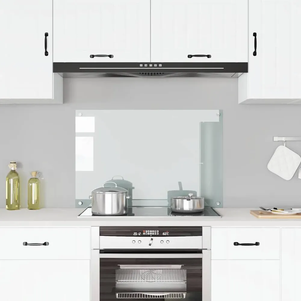 Paraschizzi per Cucina Trasparente 90x60 cm Vetro Temperato
